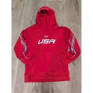 Under Armour Youth Large UA Storm Hoodie – Red USA – Kids Athletic Sweatshirt